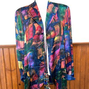 Women's‎ Platinum by Dorothy Schoelen Vintage Abstract Colorful Blazer M